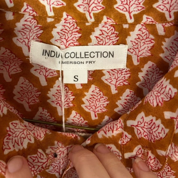 Emerson Fry Orange and White Patterned Blouse - Picture 12 of 16